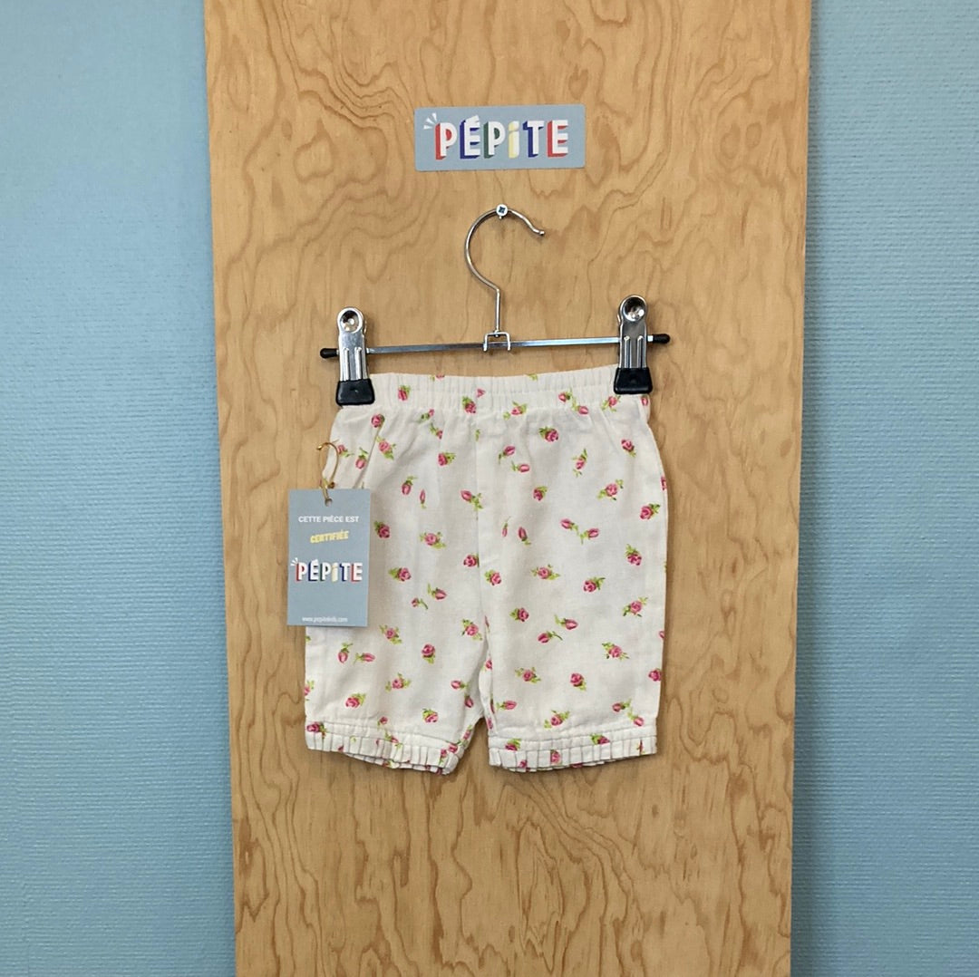 Short fleuri en toile