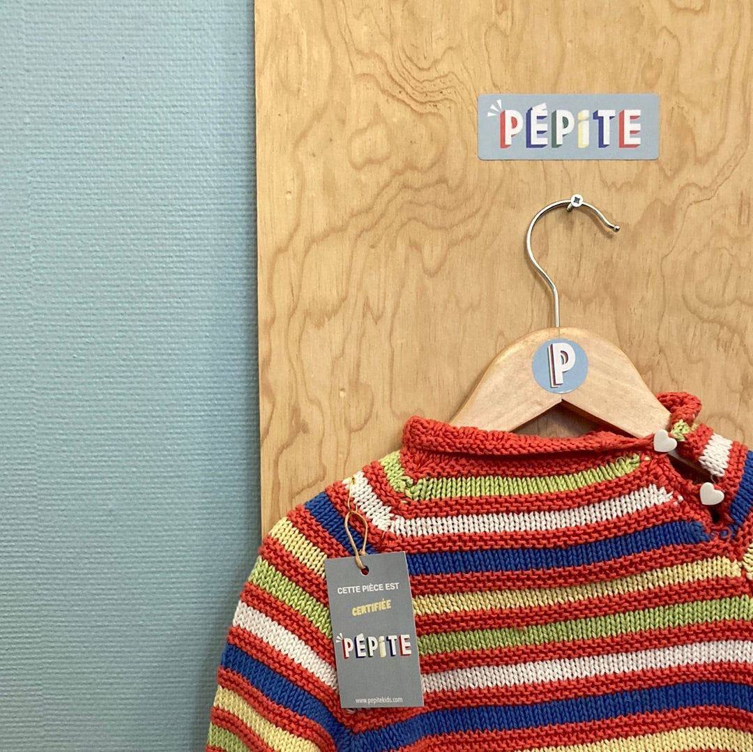 Pull rayé rose
