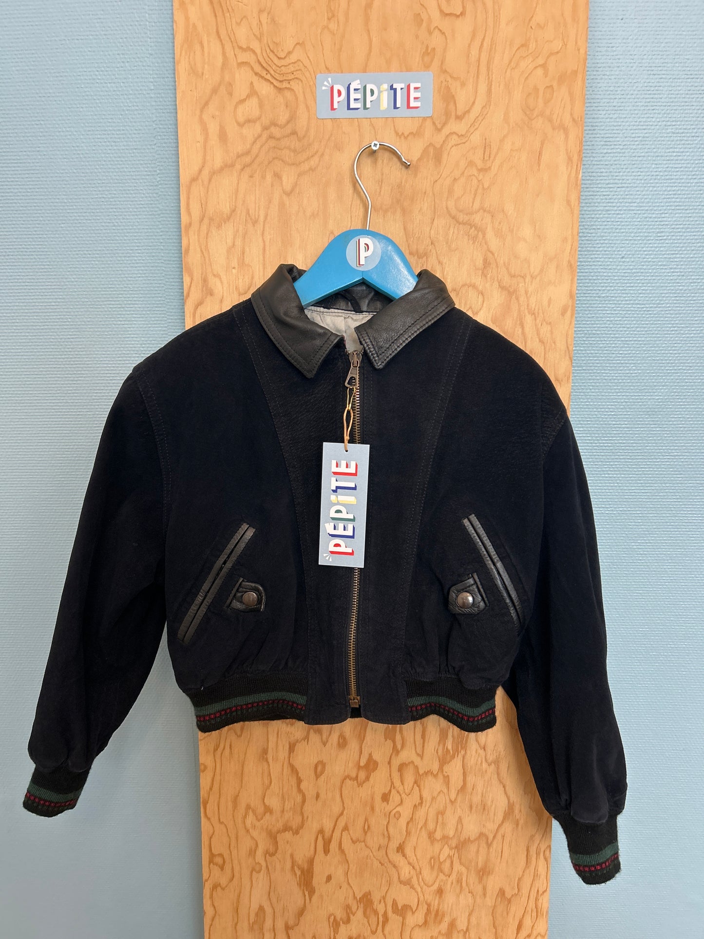 Veste en daim marine