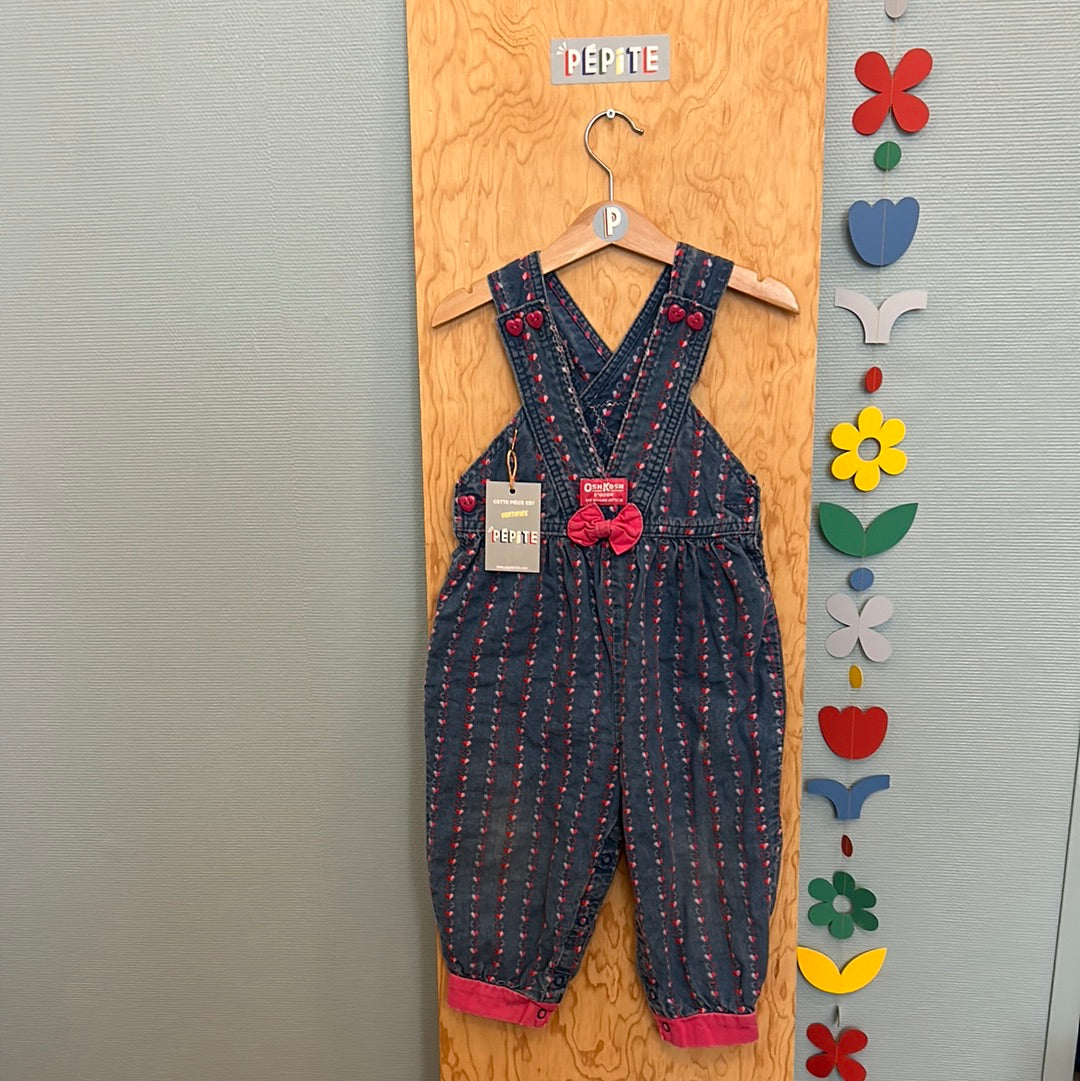 Salopette oshkosh denim et fleurs
