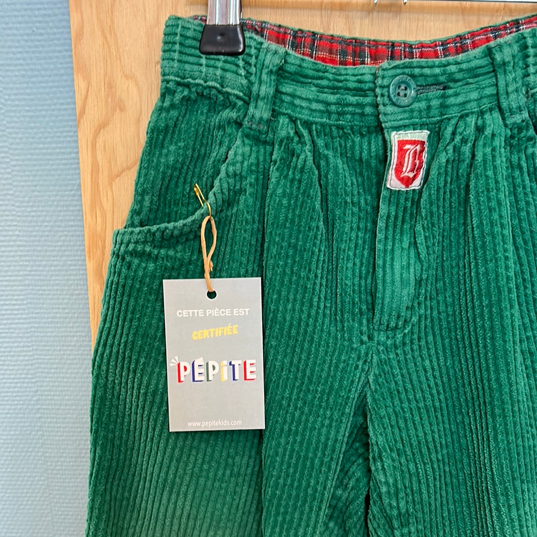 Pantalon vert velours côtelé