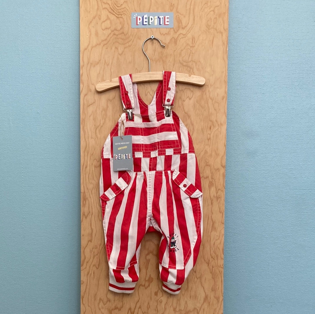 Salopette Babygro rayée rouge