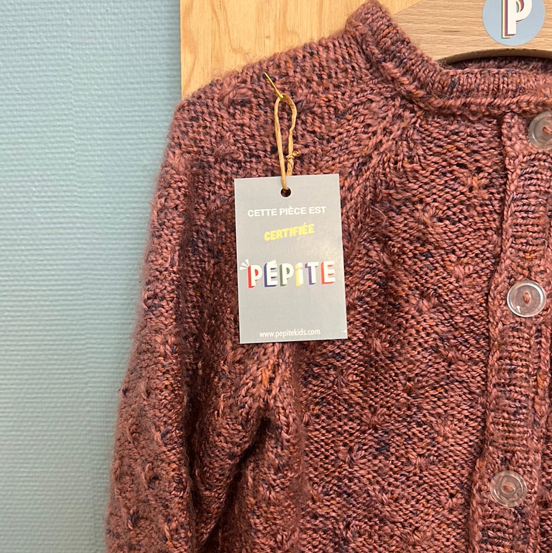 Gilet rose chiné