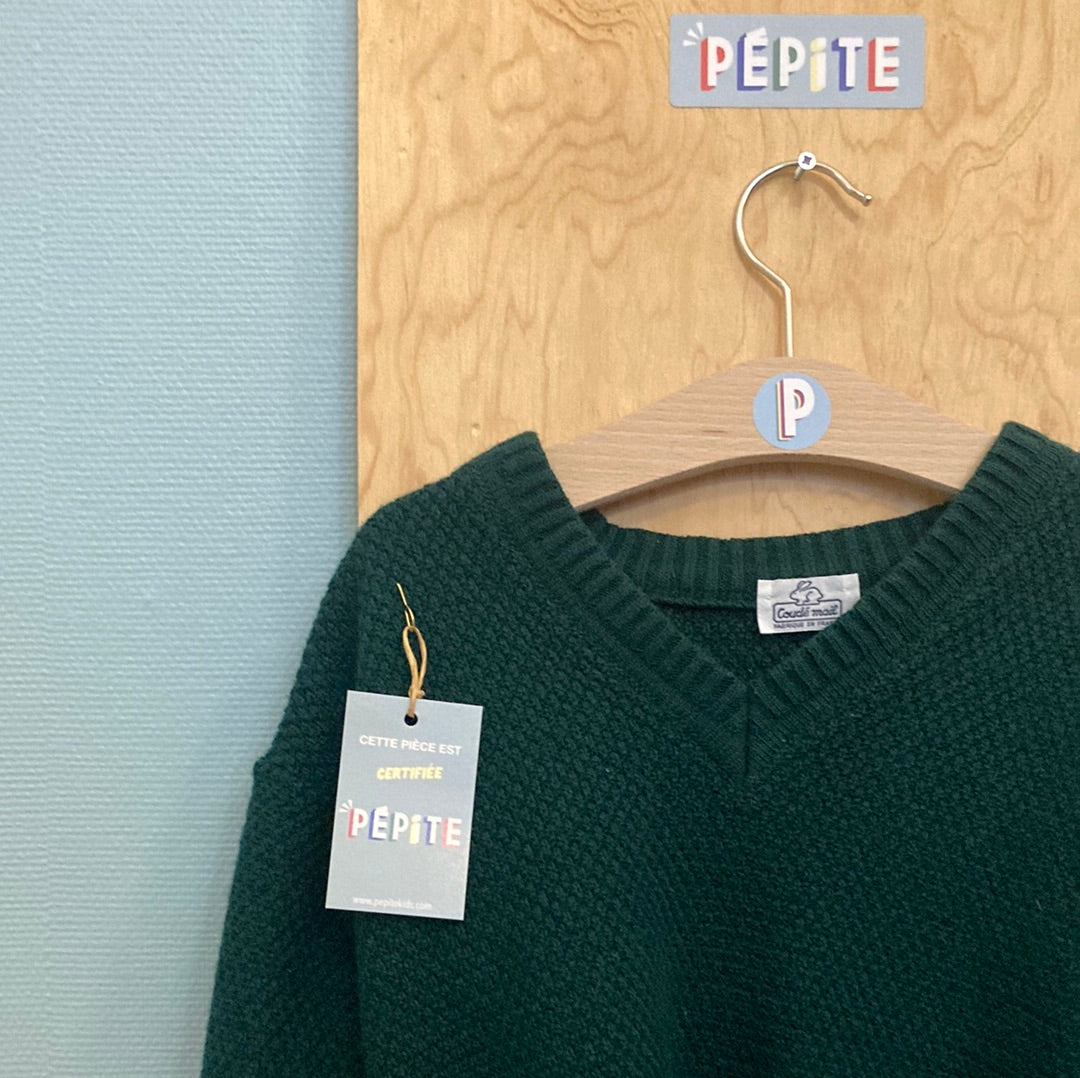 Pull coudé mail col v