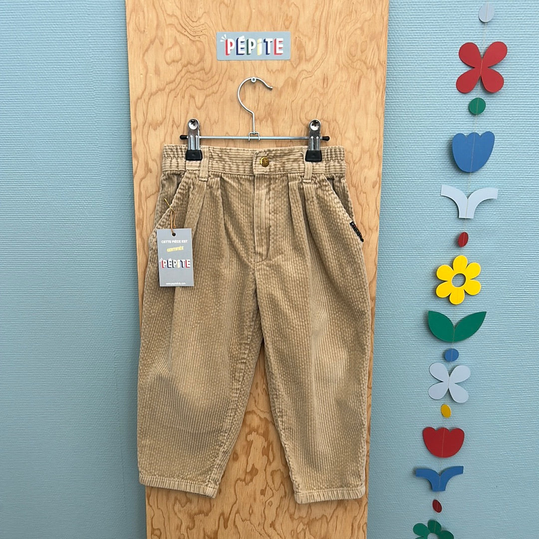 Pantalon velours côtelé beige