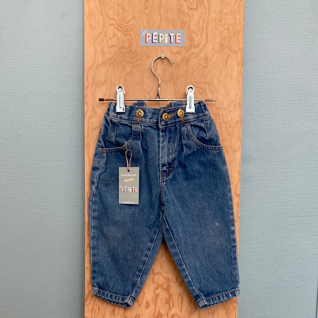 Pantalon denim à bretelles p’ti caid