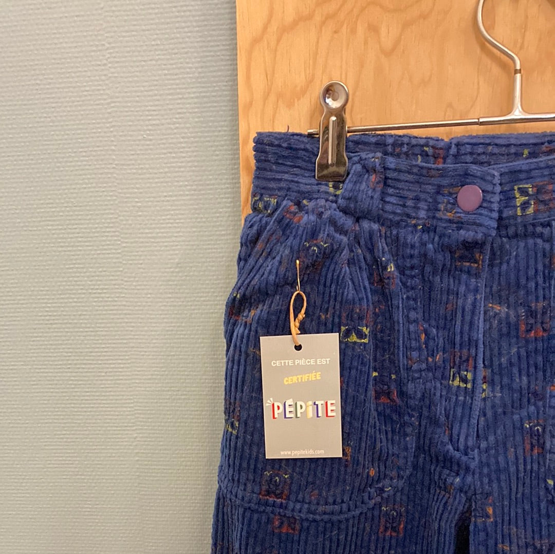 Pantalon velours motif 70s