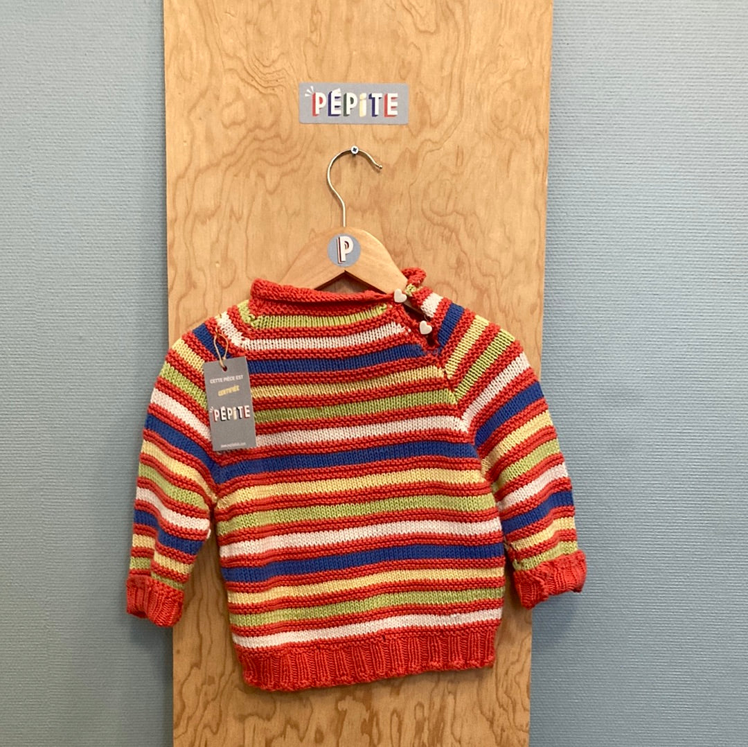 Pull rayé rose