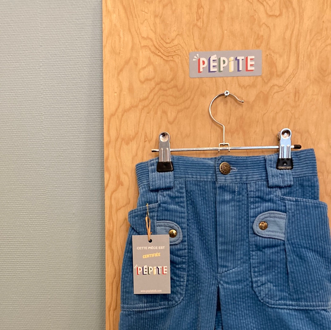 Pantalon velours bleu