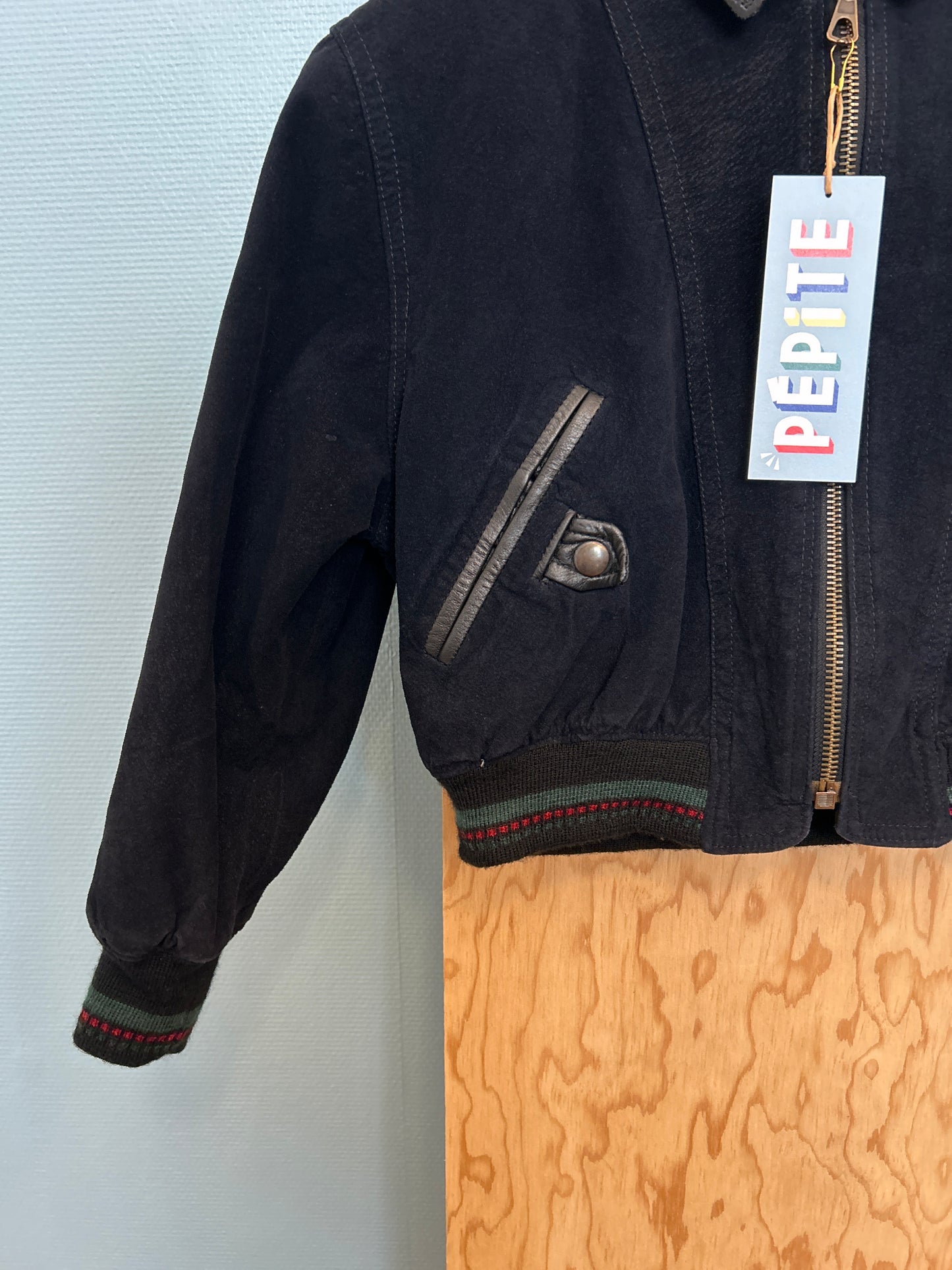 Veste en daim marine