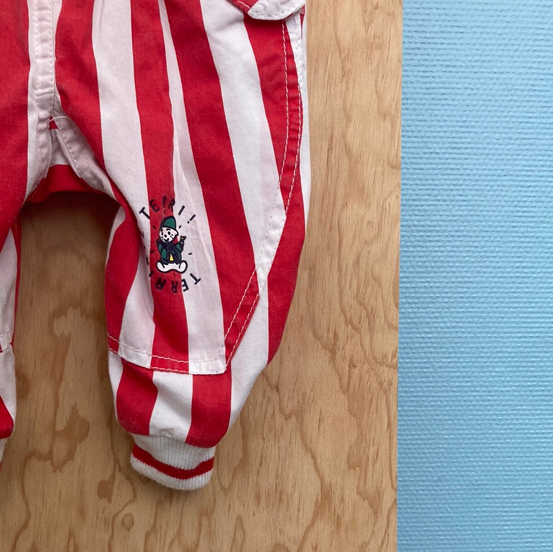 Salopette Babygro rayée rouge