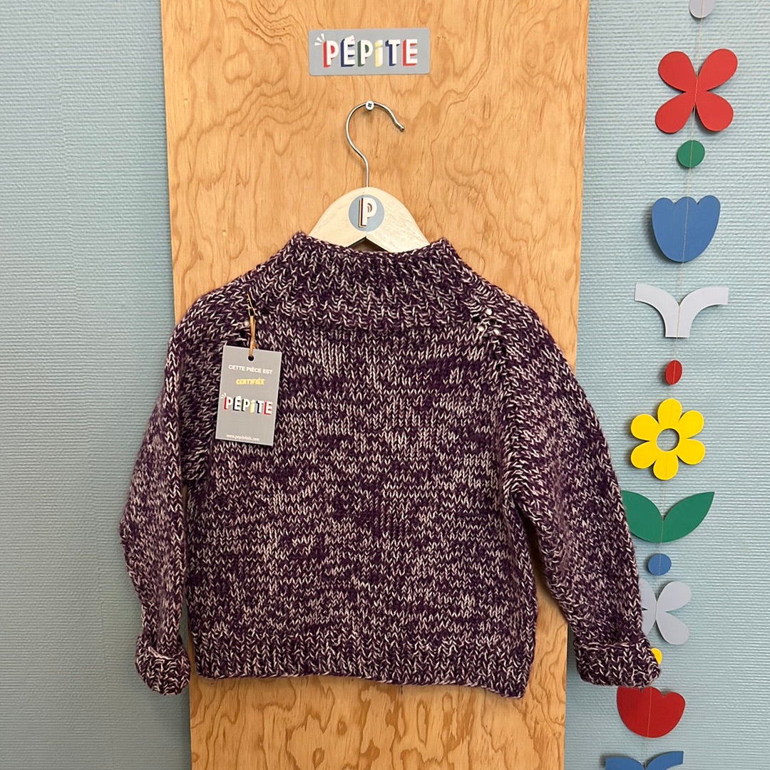 Pull violet chiné