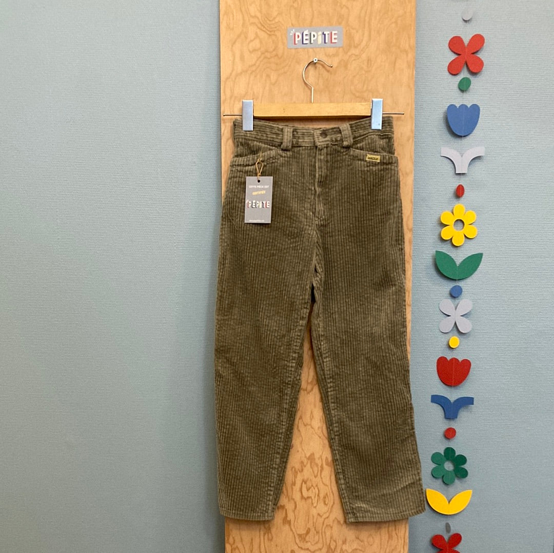 Pantalon velours vert sauge