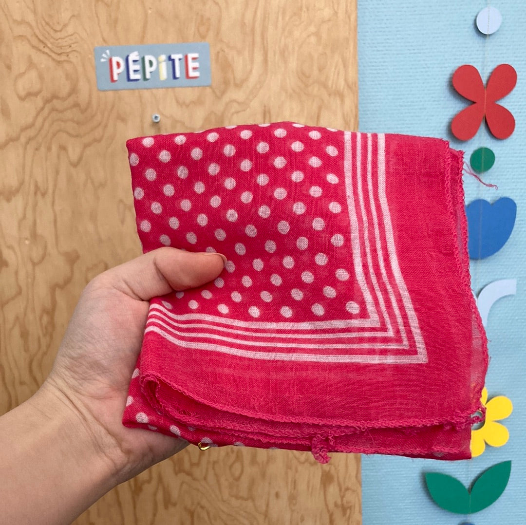 Bandana rose à pois