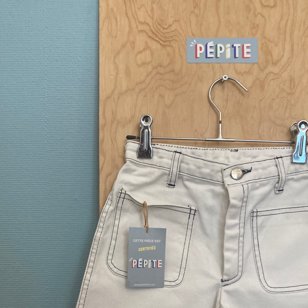Short en jean Blanc
