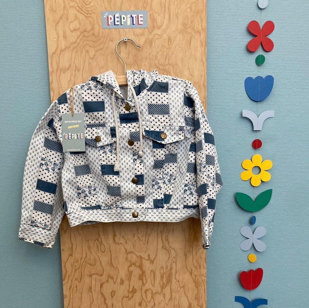 Veste en jean à motifs