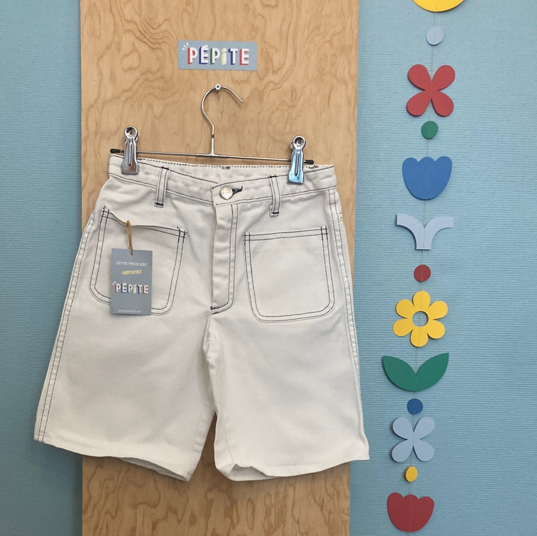 Short en jean Blanc