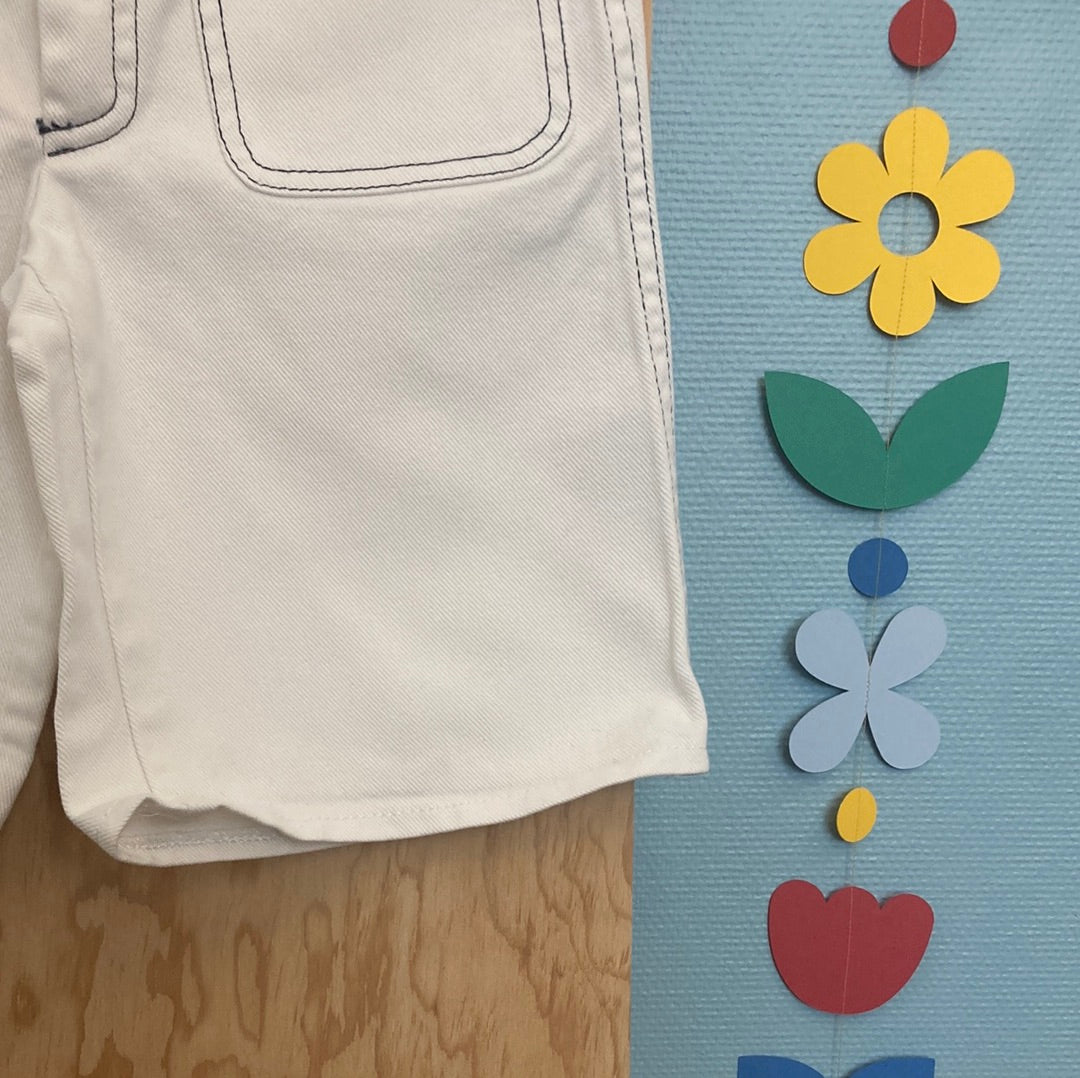 Short en jean Blanc
