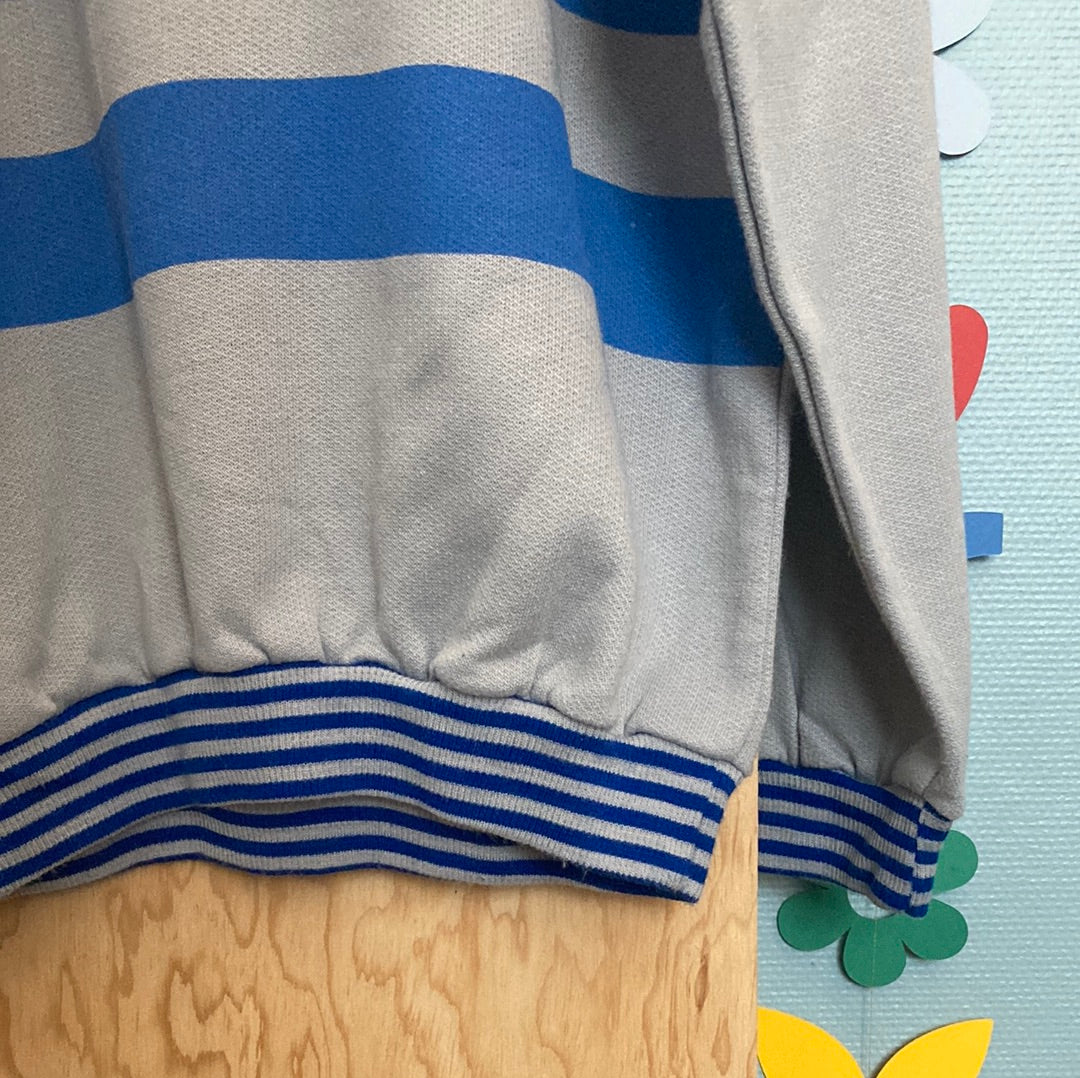 Sweat à rayures gris et bleu