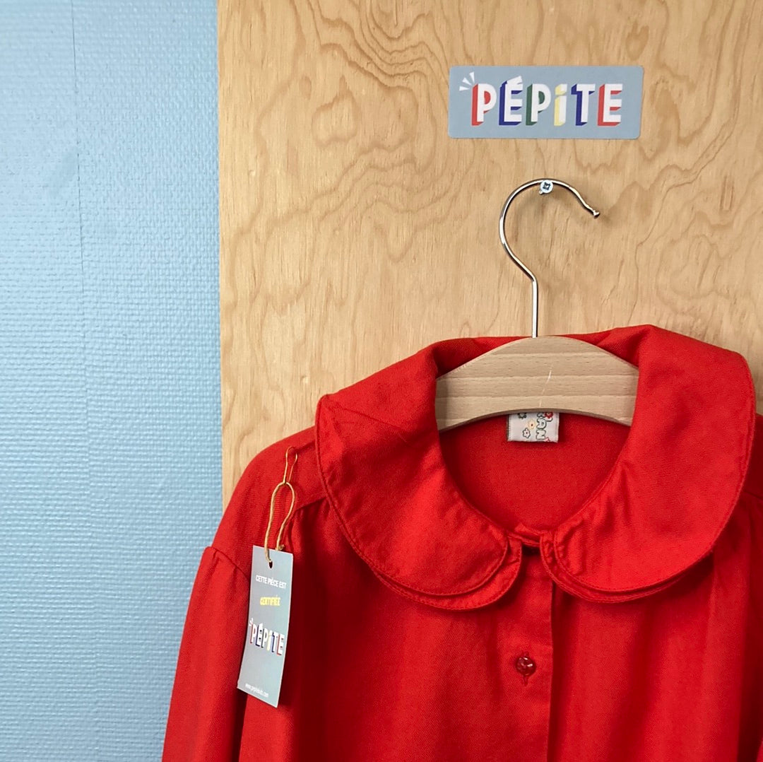 Blouse col Claudine rouge