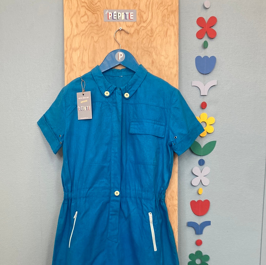 Robe toile bleue