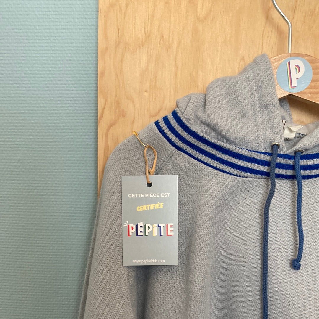 Sweat à rayures gris et bleu
