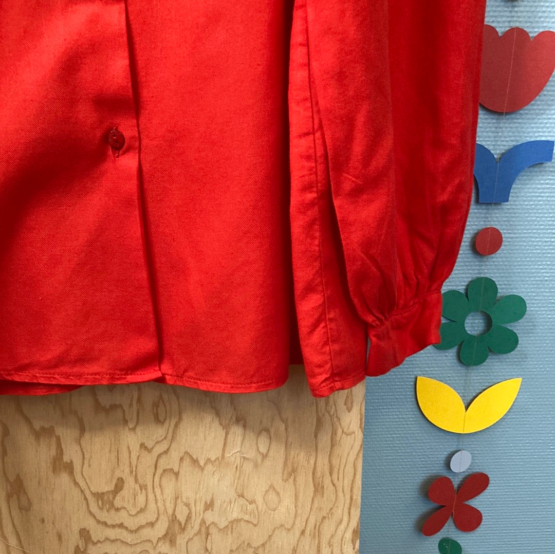 Blouse col Claudine rouge