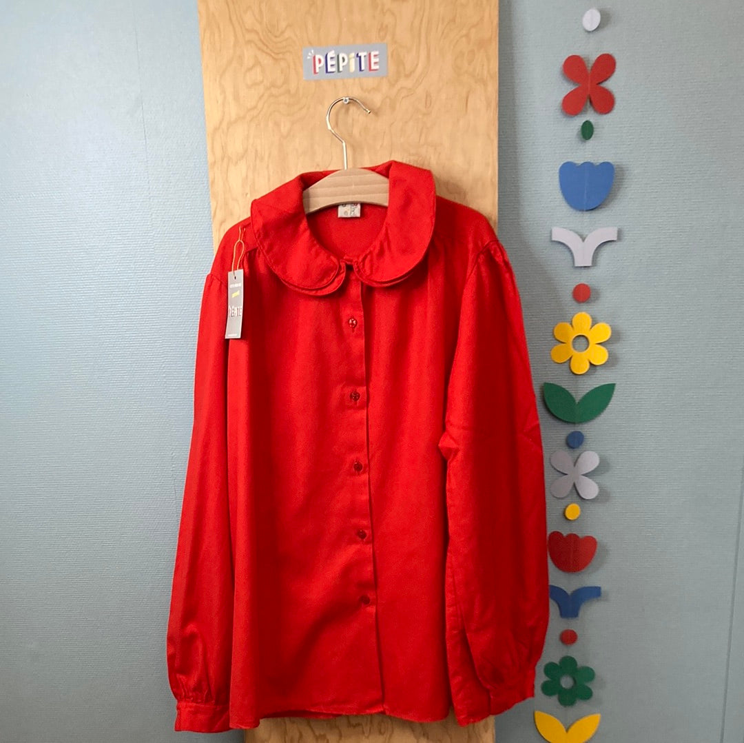Blouse col Claudine rouge