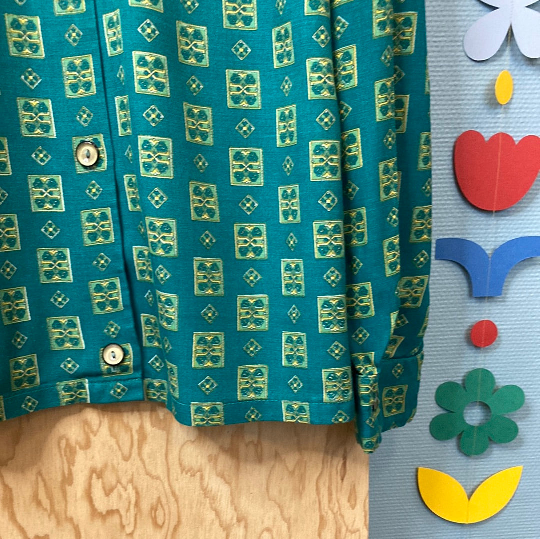 Chemise motif verte 70s