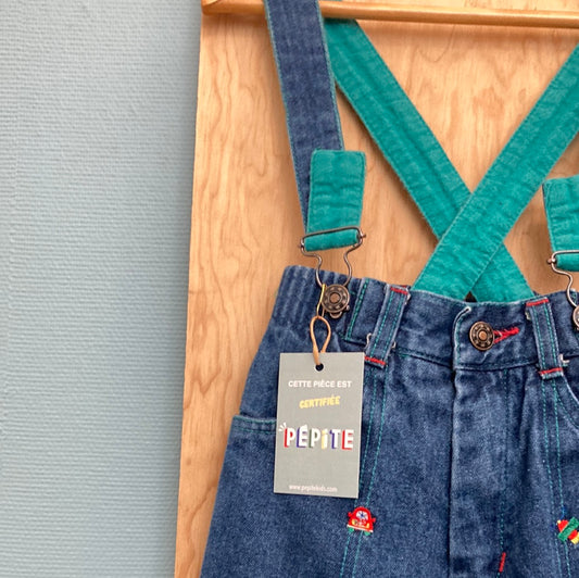Pantalon à bretelles denim