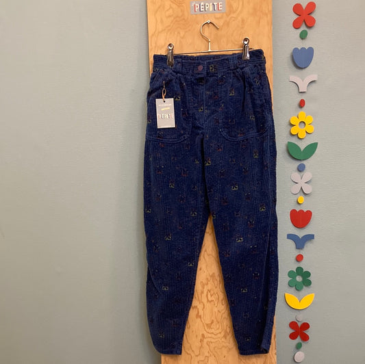 Pantalon velours motif 70s