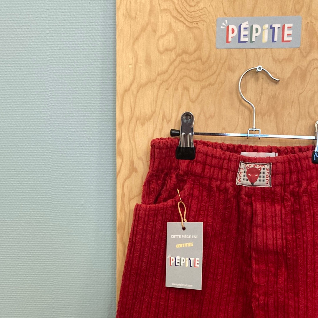 Pantalon velours rouge